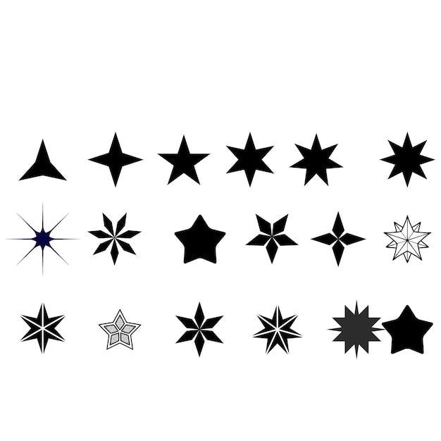Estrella dorada desde diferentes ángulos Estrellas metálicas realistas aisladas elemento de diseño navideño
