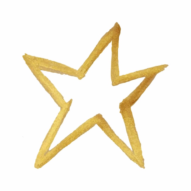 Estrella dorada estrella de dibujo a mano