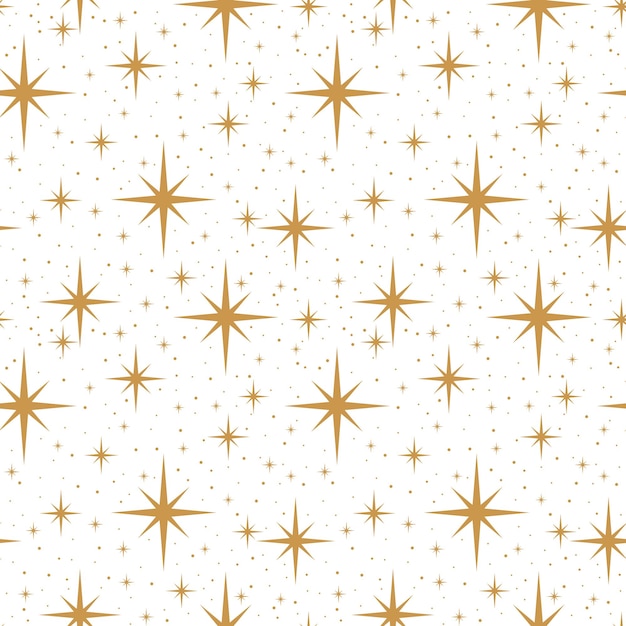 Estrella dorada festiva con patrón sin costuras estrellas brillantes con azulejos repetidos