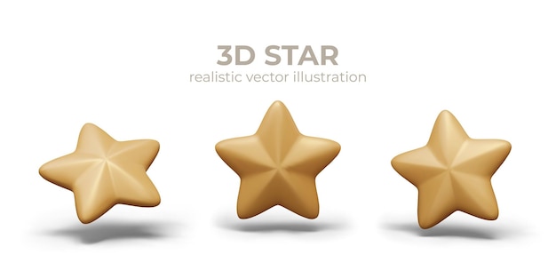 Estrella dorada realista con brillo y sombras de textura metálica