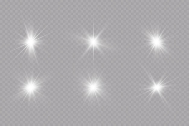 estrella de efecto de brillo sobre fondo transparente ilustración de vector de sol brillante