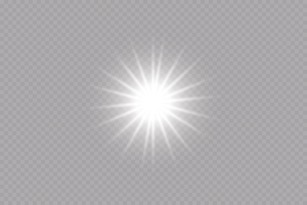 estrella de efecto de brillo sobre fondo transparente ilustración de vector de sol brillante