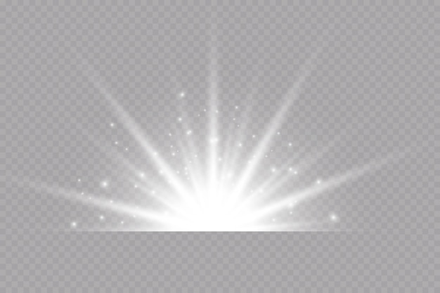 estrella de efecto de brillo sobre fondo transparente ilustración de vector de sol brillante