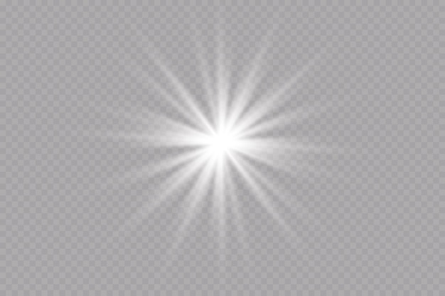 estrella de efecto de brillo sobre fondo transparente ilustración de vector de sol brillante