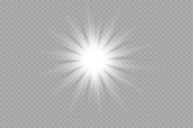 estrella de efecto de brillo sobre fondo transparente ilustración de vector de sol brillante