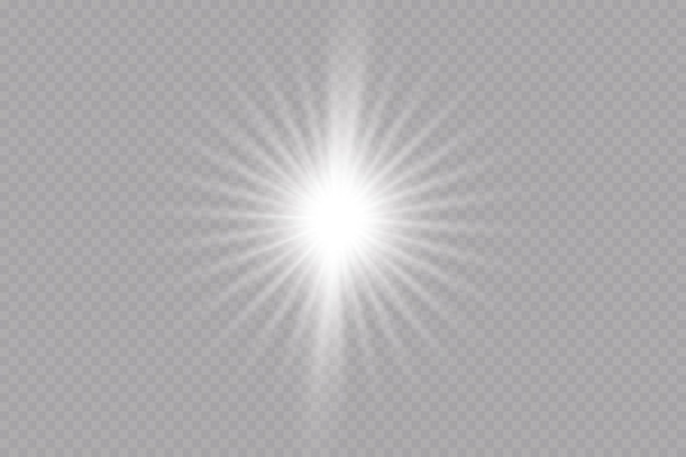 estrella de efecto de brillo sobre fondo transparente ilustración de vector de sol brillante
