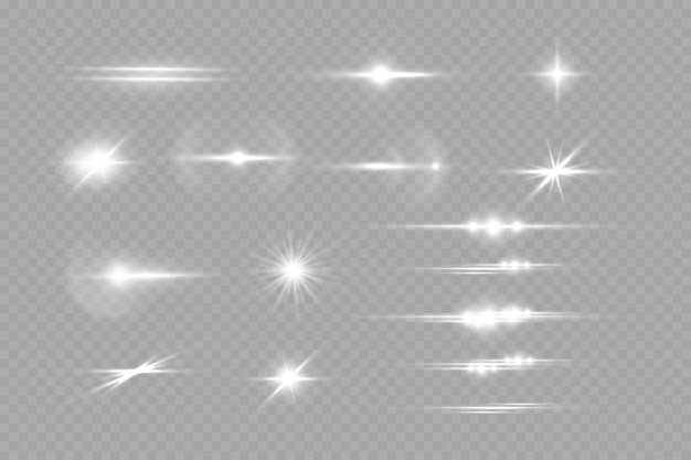 estrella de efecto de brillo sobre fondo transparente ilustración de vector de sol brillante