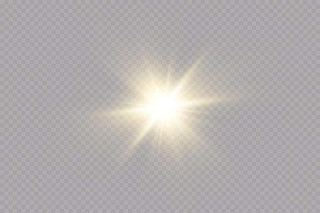 estrella de efecto de brillo sobre fondo transparente ilustración de vector de sol brillante