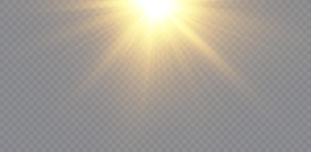 estrella de efecto de brillo sobre fondo transparente ilustración de vector de sol brillante