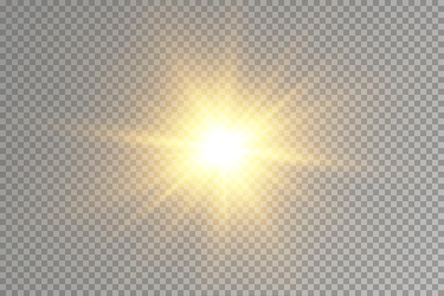 estrella de efecto de brillo sobre fondo transparente ilustración de vector de sol brillante