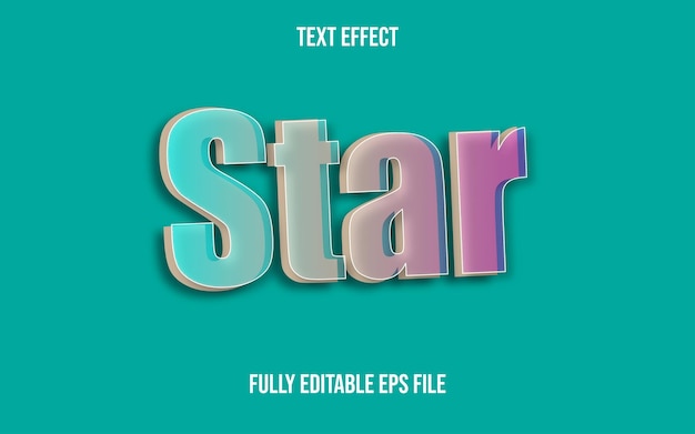 Estrella de efecto de texto 3d