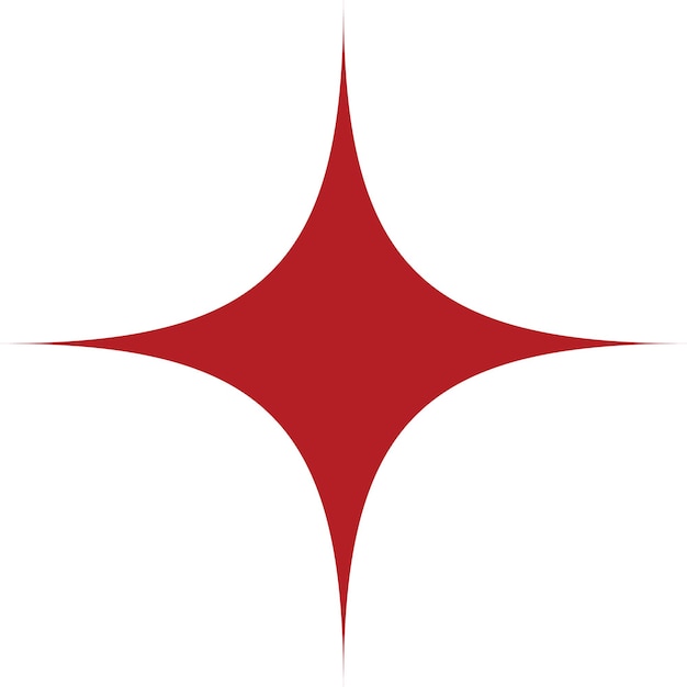 Estrella estilizada decorativa en tono oscuro de color rojo en estilo minimalismo