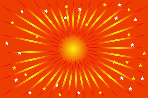 una estrella con estrellas y una estrella que dice fuegos artificiales