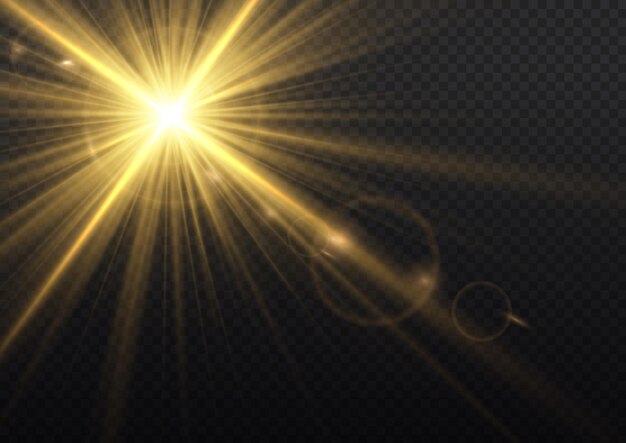 Estrella explosión amarillo resplandor luces rayos del sol