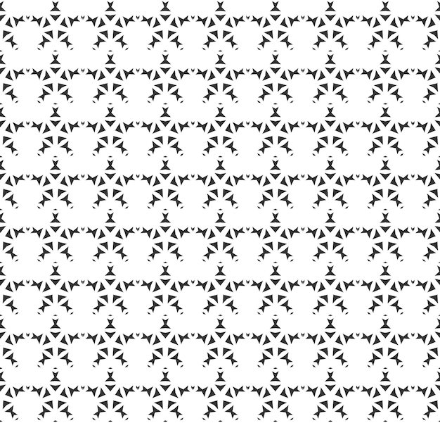 Estrella geométrica abstracta Patrón sin costuras Repetición geométrica Textura en blanco y negro decoración geométrica