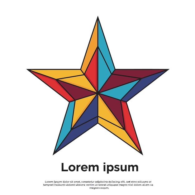 Estrella geométrica de colores