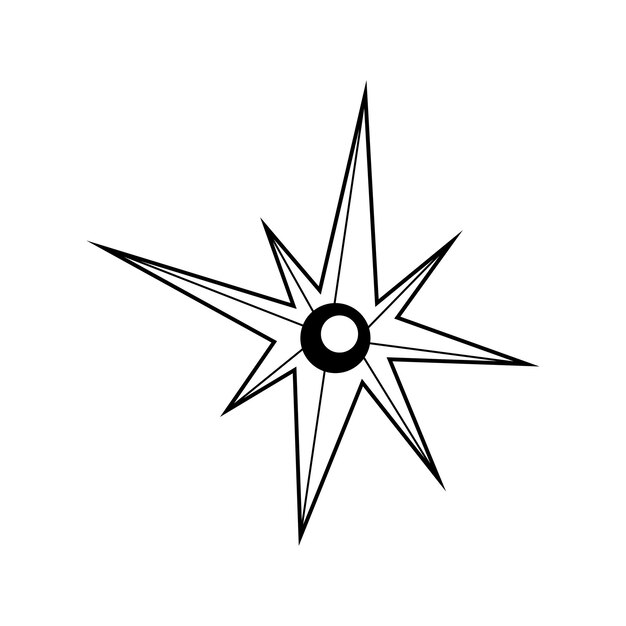 Estrella de magia y alquimia Estilo de arte de línea de moda