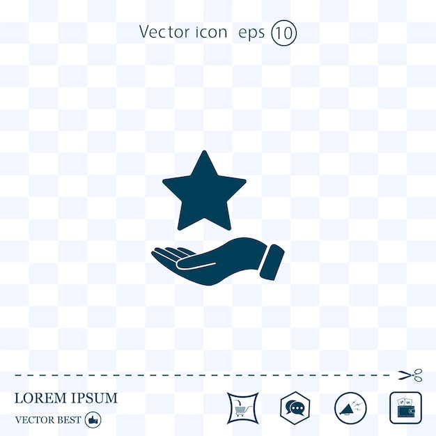 Estrella en mano ilustración vectorial Eps 10