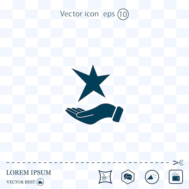 Estrella en mano ilustración vectorial Eps 10