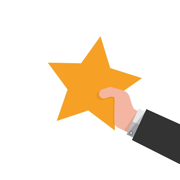 Estrella en la mano ilustración vectorial