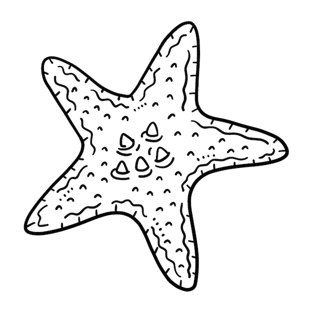 Estrella de mar aislada Página para colorear para niños