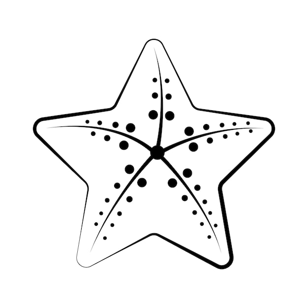 Estrella de mar animal marino Elemento de diseño de verano Dibujo de ilustración vectorial dibujado a mano