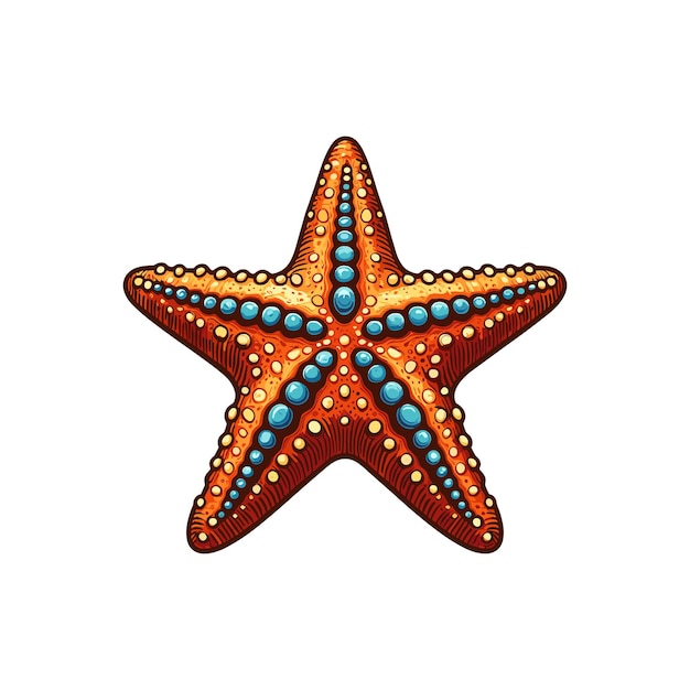 una estrella de mar con naranja y naranja en ella una ilustración vectorial de estrella de mar