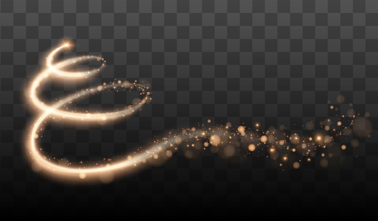 Vector estrella de navidad resplandeciente con stardust trail en forma de árbol de navidad. ilustración vectorial