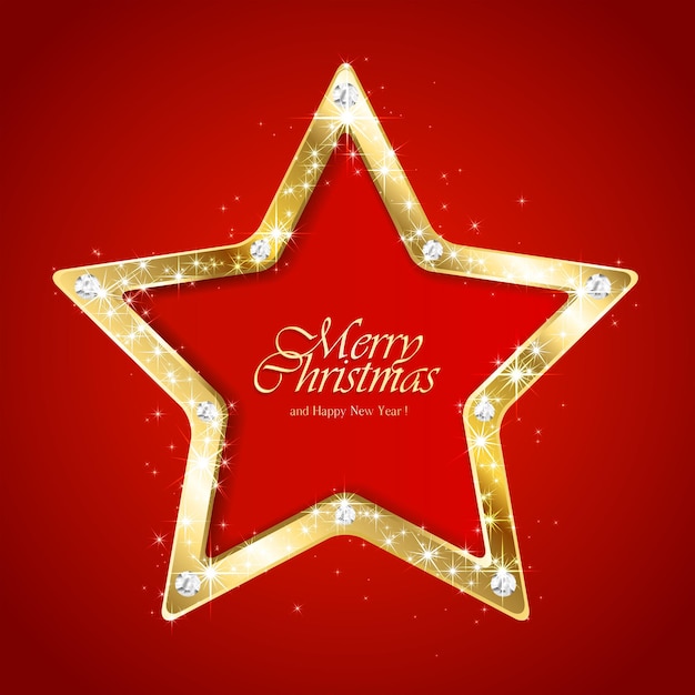 Estrella de Navidad sobre fondo rojo.