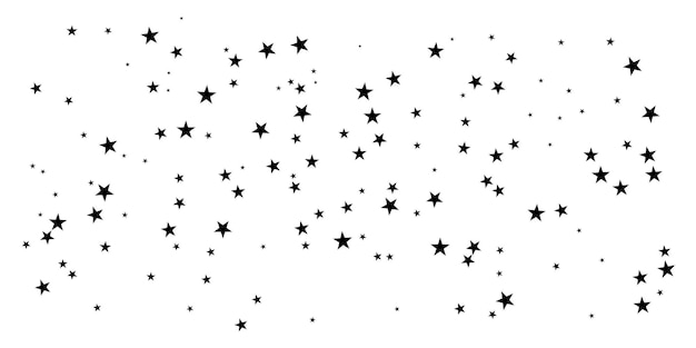 Estrella negra de confeti Estrellas caída sobre un fondo blanco Ilustración de estrellas brillantes voladoras Elemento decorativo adecuado para sus tarjetas de diseño invitaciones regalo VIP