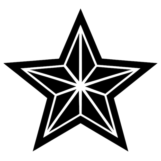 una estrella negra con una estrella blanca en ella