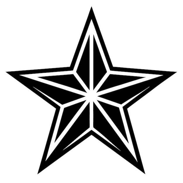 una estrella negra con una estrella blanca en ella