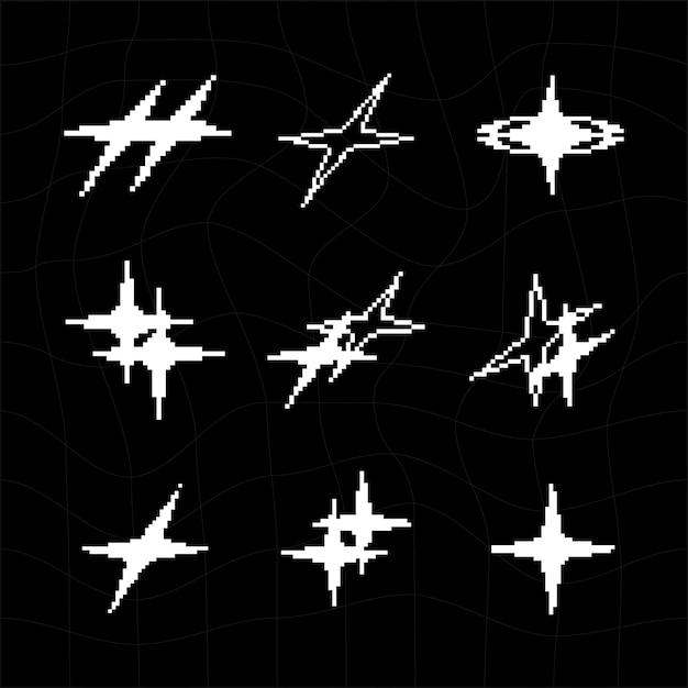 estrella de píxeles futurista