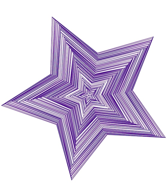 una estrella púrpura con líneas púrpuras en ella