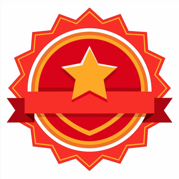 una estrella roja con una cinta roja a su alrededor
