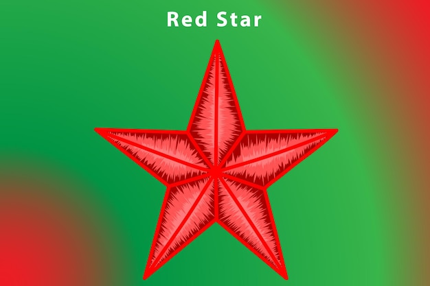 Estrella roja sobre fondo azul con ilustración vectorial