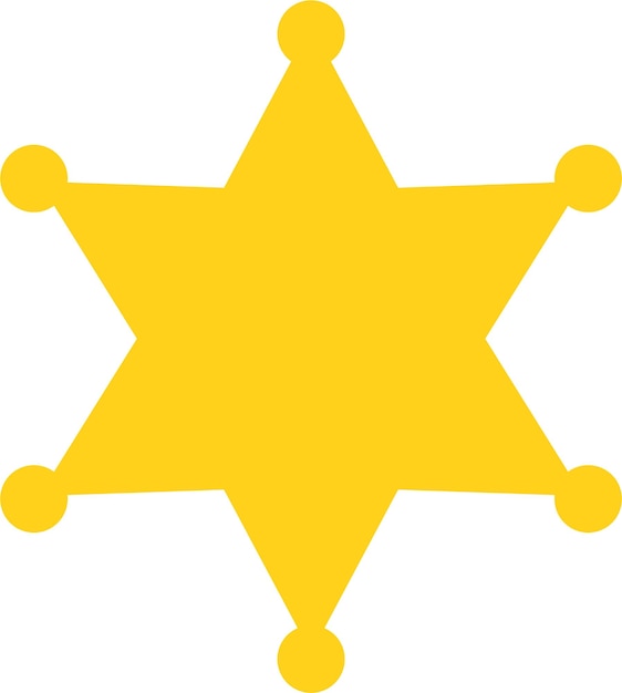 Estrella del Sheriff Estrella de la insignia del Sheriff en forma plana