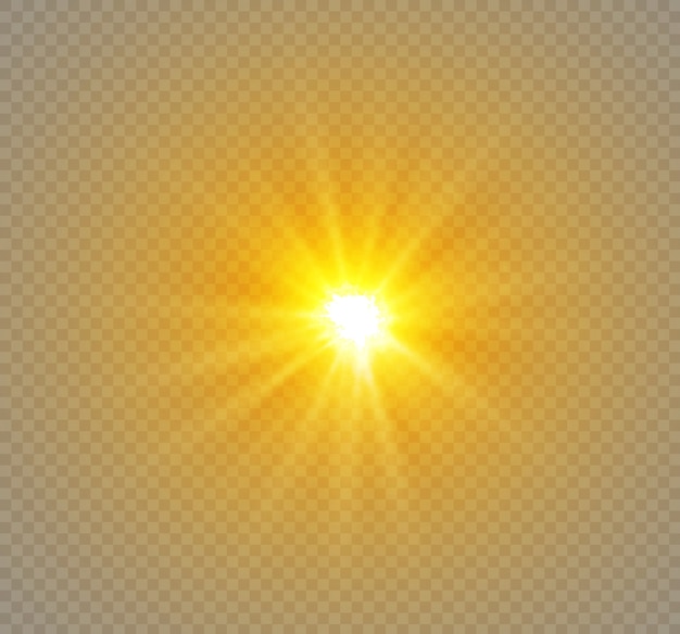 Estrella sobre fondo transparente, efecto de luz