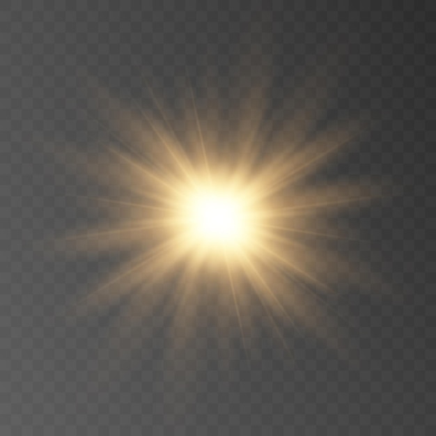 estrella sobre un fondo transparente Sol verano luz luz solar png Luz explosión de luz png vector