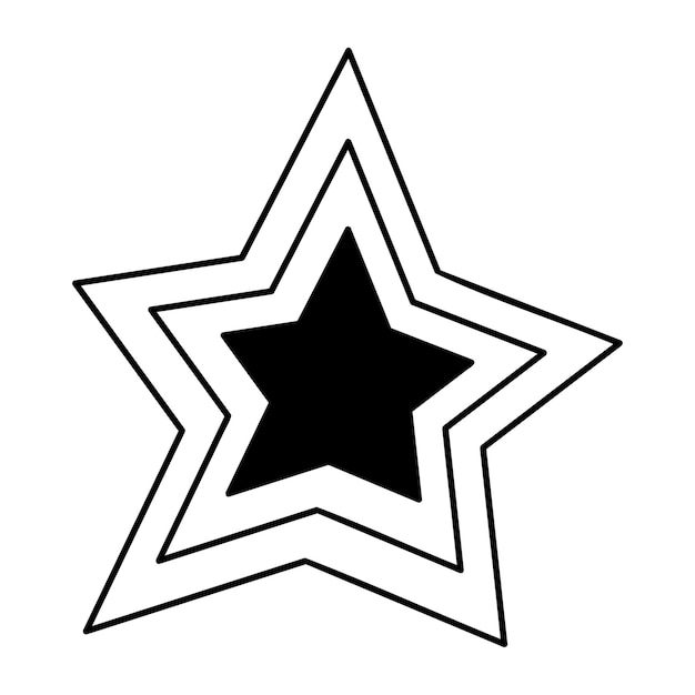 Estrella de tres puntas y cinco puntas Ilustración de dibujo artístico
