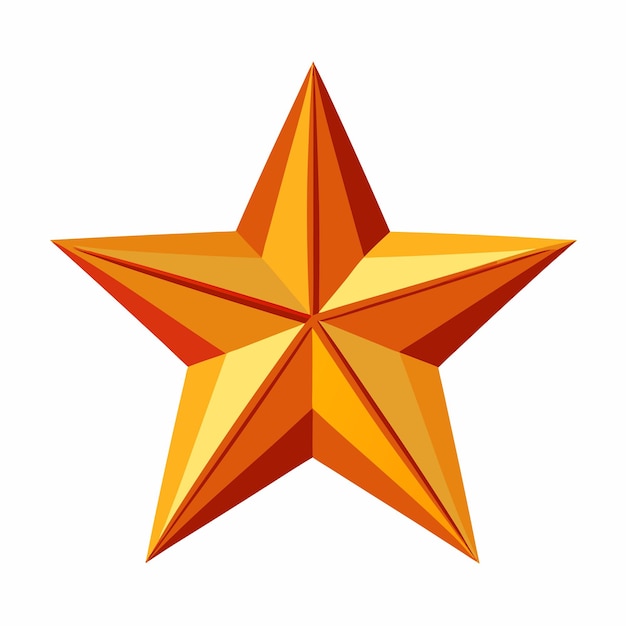 Estrella vectorial puesta sobre un fondo blanco