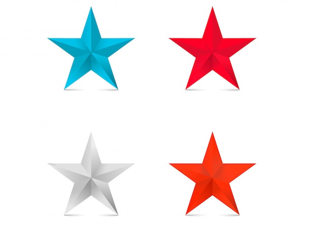 Vector estrellas 3d de colores