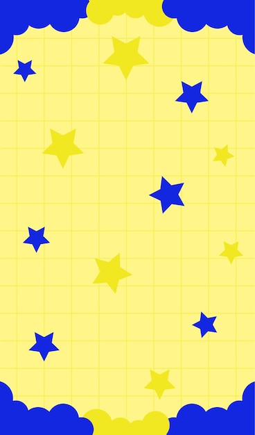 estrellas amarillas y azules sobre un fondo amarillo