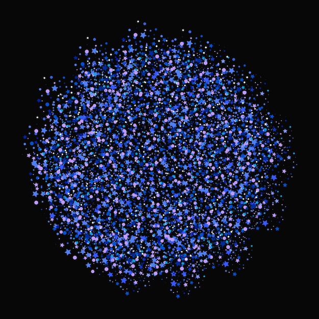 Estrellas azules vectoriales en el diseño de fondo negro