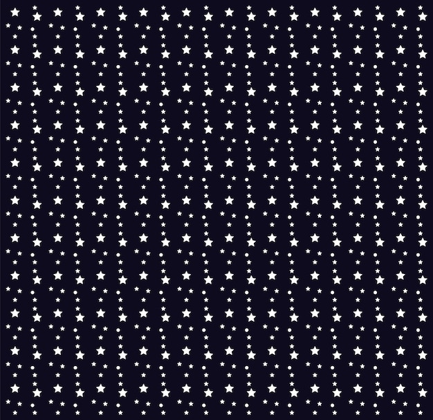 Estrellas blancas en la ilustración de vector de fondo azul oscuro