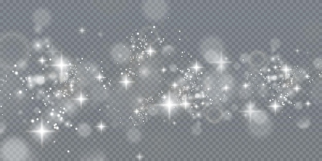 Estrellas brillantes aisladas sobre un fondo blanco transparente El brillo de las estrellas hermoso resplandor del sol