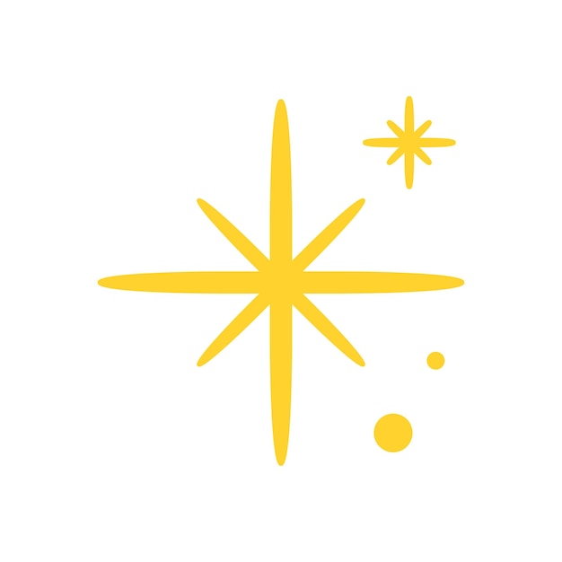 Estrellas brillantes dibujadas a mano por vector en blanco