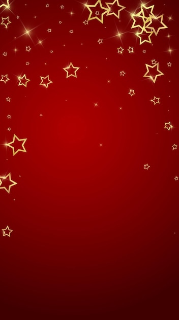 Las estrellas brillantes dispersas volando al azar