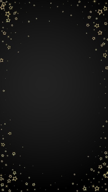 Las estrellas brillantes dispersas volando al azar