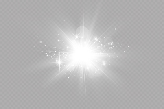 Estrellas brillantes efecto de luz partículas brillantesVectorLuz estrella blanca La luz del sol es blanca